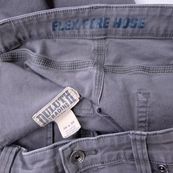 Duluth Trading Pants Mens 36x29 Gray Flex Fire Hose Canvas Relaxed Fit - Picture 9 of 9